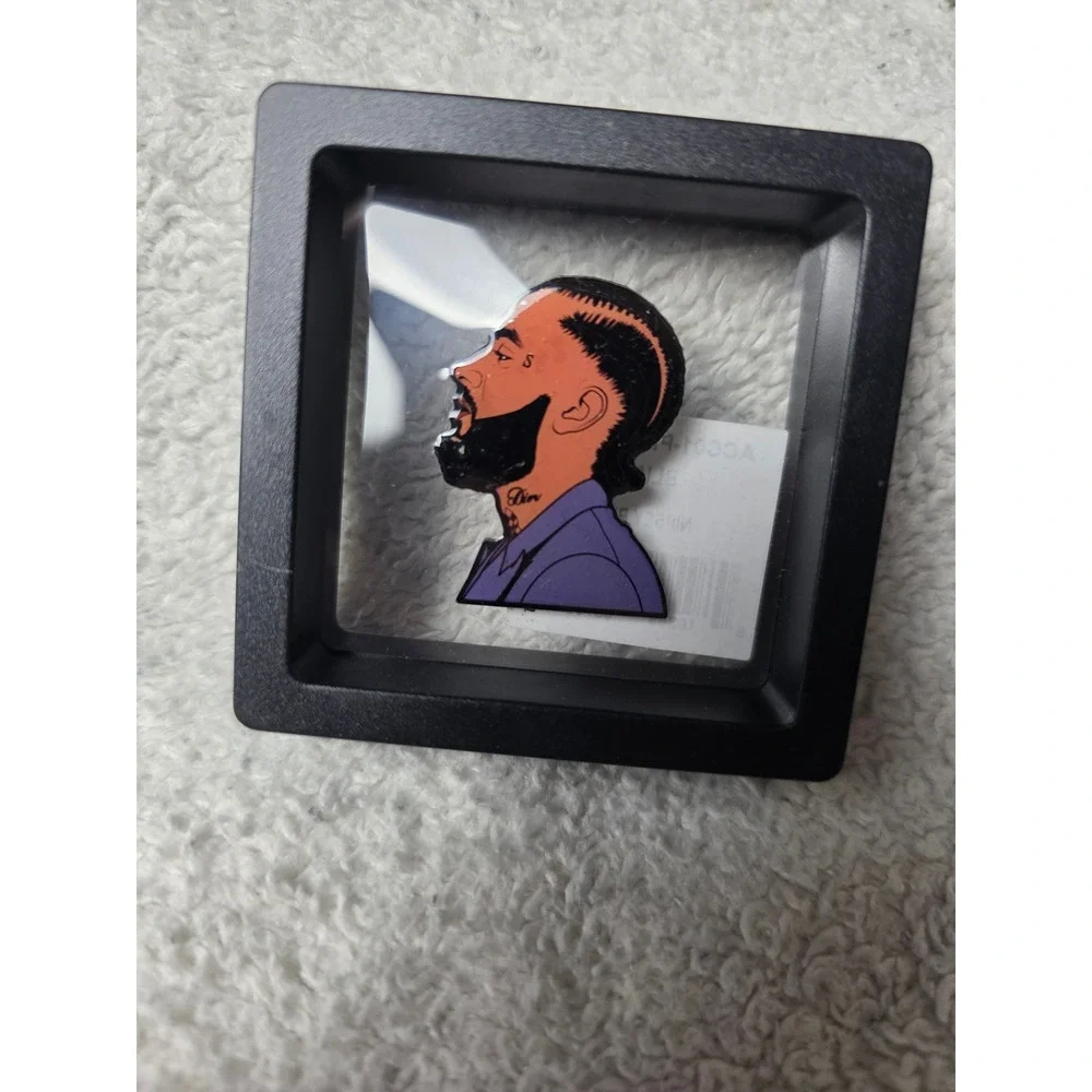 Nipsey Hussle Enamel Pin Blue Purple Profile Silhouette Marathon Continues